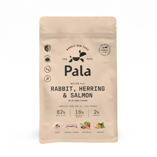 PALA gedroogd hondenvoer - recept # 4 Konijn, Haring & Zalm
